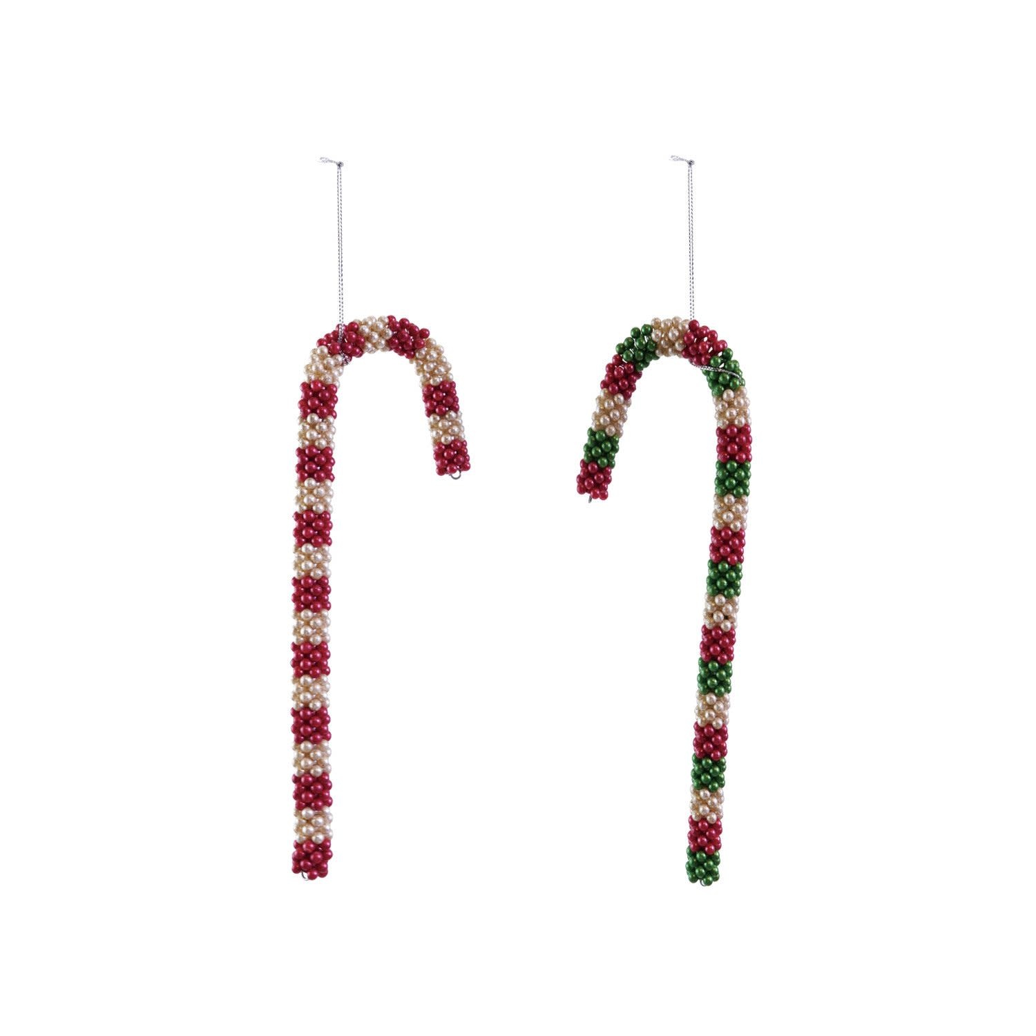 Beaded Candy Cane Ornament, Assorted