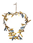 Metal Leaves Heart Shaped Wreath, 9"