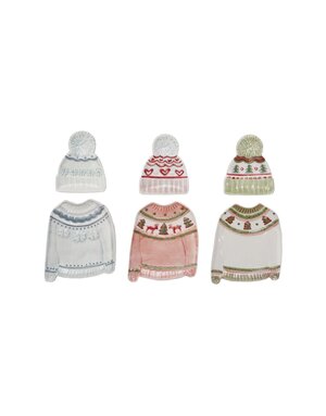 Sweater Shaped Plate with Hat Shaped Dish, Assorted