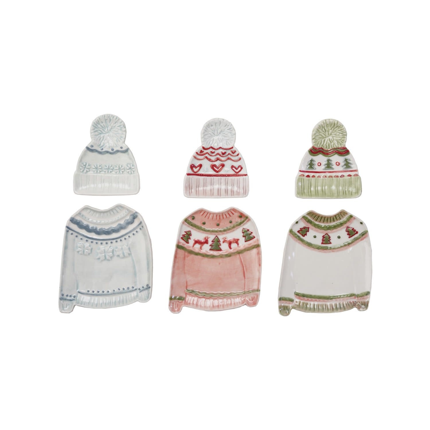 Sweater Shaped Plate with Hat Shaped Dish, Assorted