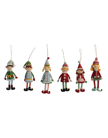 Handmade Wool Felt Elf Ornament, Assorted, 9"