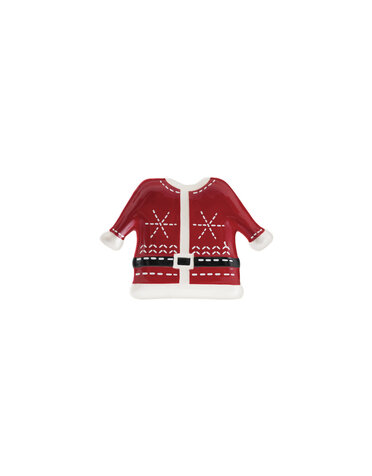 Santa Coat Shaped Plate, 6"x 4"
