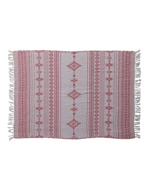 Woven Throw with Fair Isle Sweater Pattern, 60"x 50"