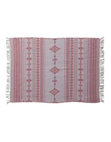 Woven Throw with Fair Isle Sweater Pattern, 60"x 50"