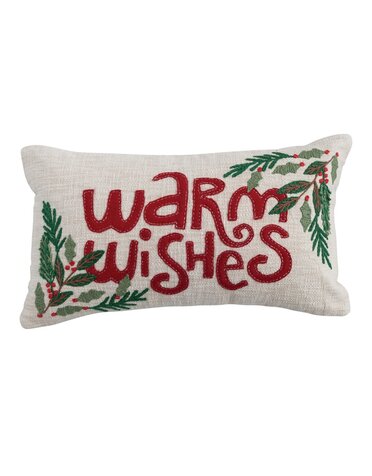 "Warm Wishes" Lumbar Pillow, 24"x 14"