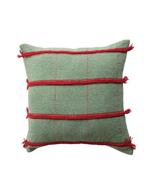 Pillow with Embroidered Grid Pattern, 20"