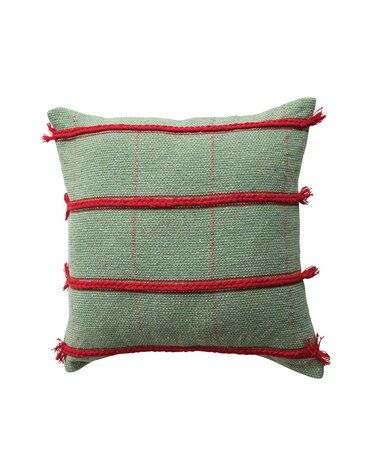 Pillow with Embroidered Grid Pattern, 20"