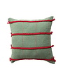 Pillow with Embroidered Grid Pattern, 20"