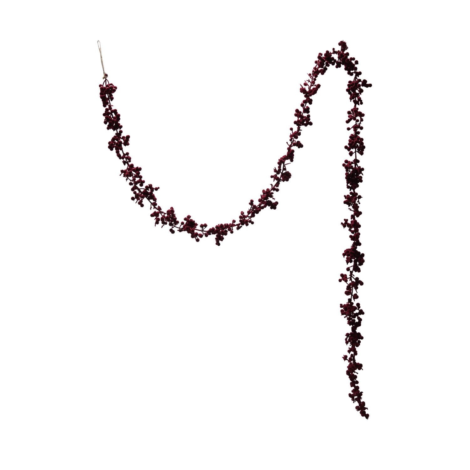 Foam Ball Garland with Glitter, Burgundy, 72"