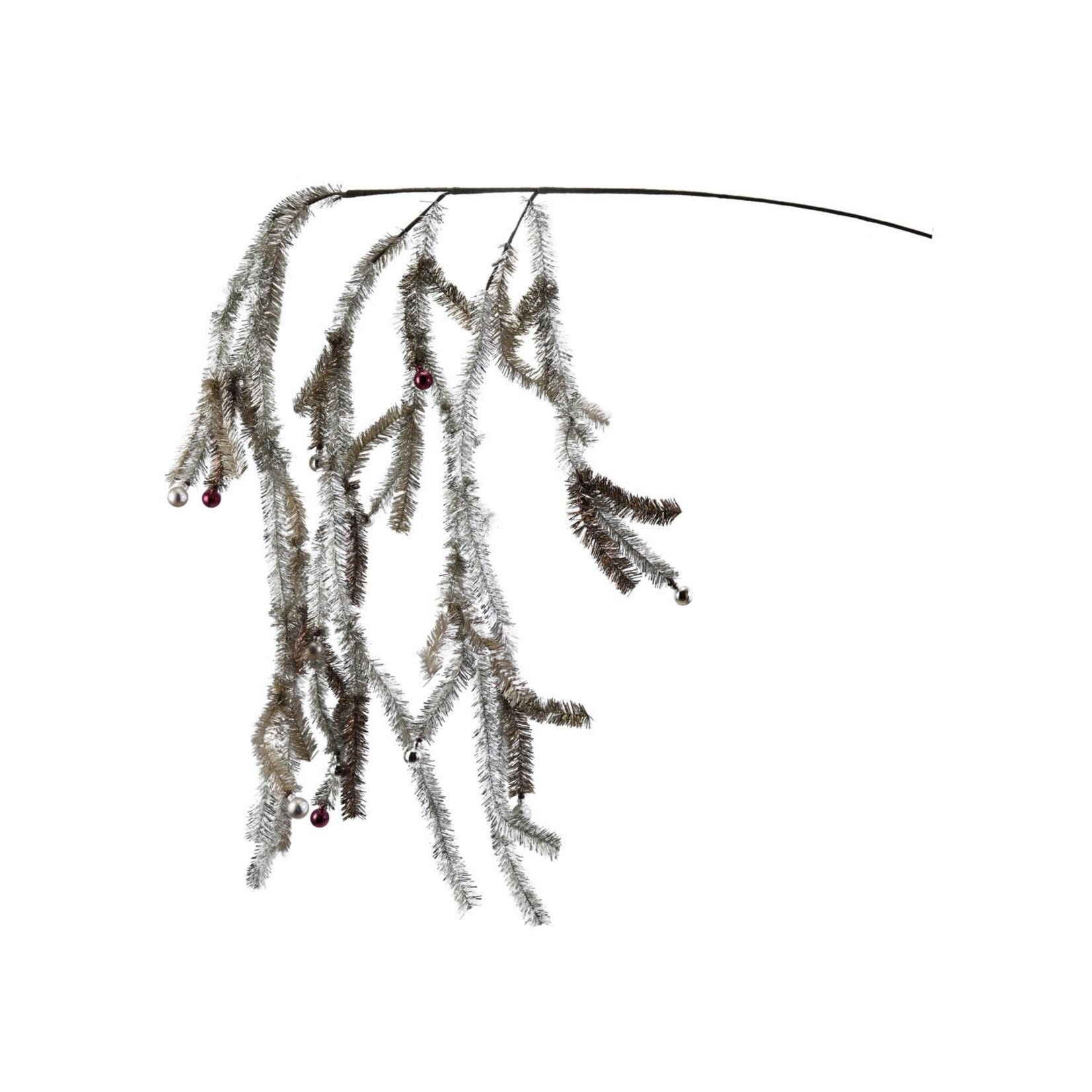 Tinsel Spray with Ornaments, 20"