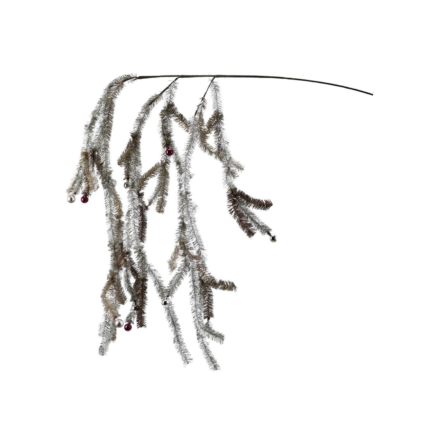 Tinsel Spray with Ornaments, 20"