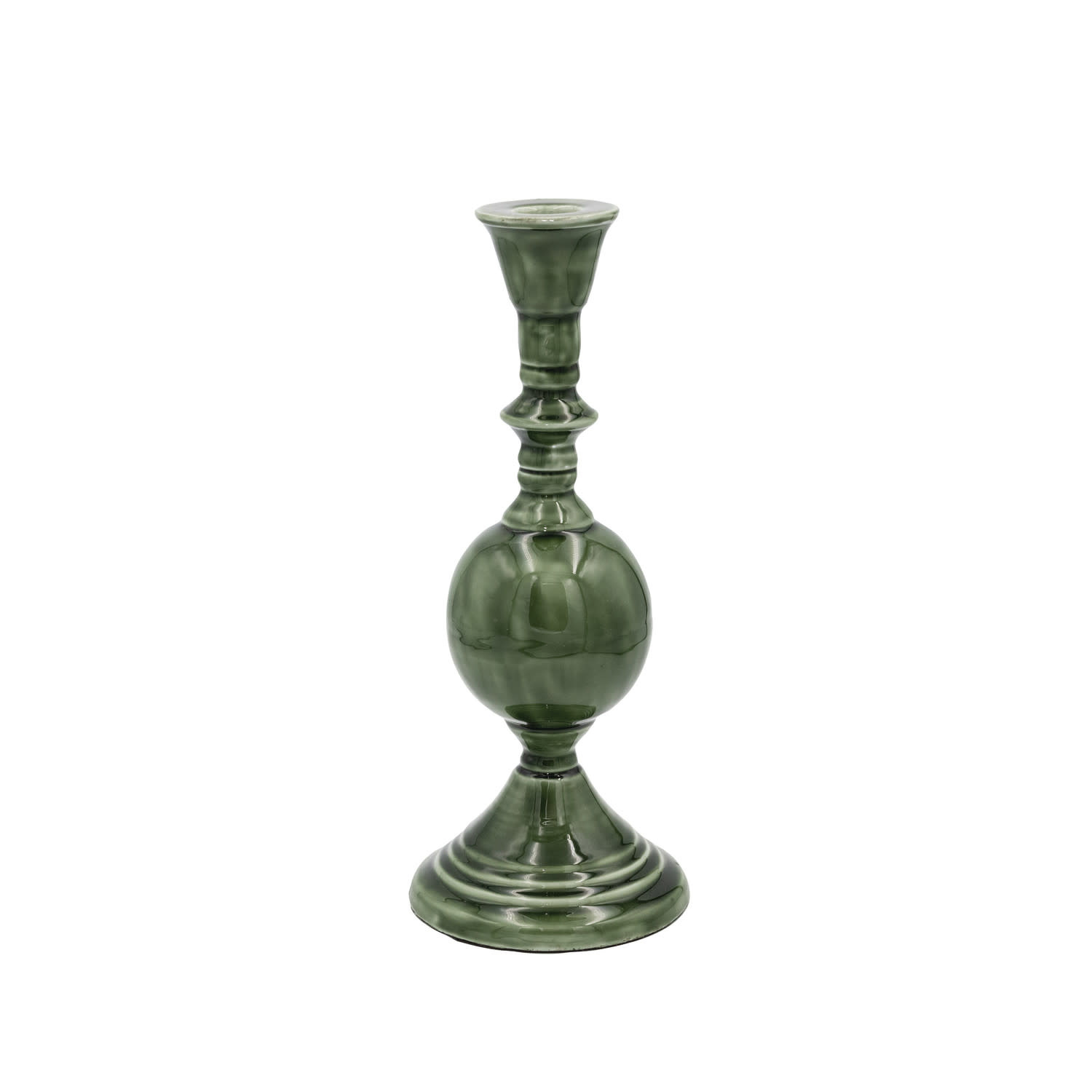 Metal Taper Holder, Green, 10"