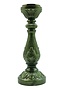 Mercury Glass Candle Holder, Green, Holds 3" Pillar, 15"