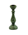 Mercury Glass Candle Holder, Green, Holds 3" Pillar, 15"