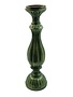 Mercury Glass Candle Holder, Green, Holds 3" Pillar, 19"