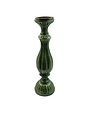 Mercury Glass Candle Holder, Green, Holds 3" Pillar, 19"