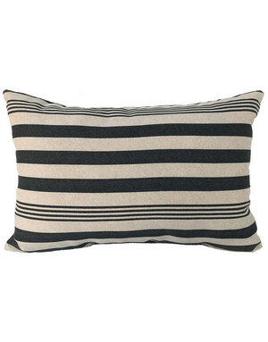 Outdoor Pillow 18 x 12 Gaston Stripe Black
