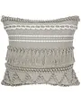 Outdoor Pillow 18 x 18 Grey w Fringe