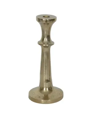 Vintage Gold Taper Candle Holder 10"