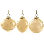 Crackle Luster Ornament Champagne 3.5"