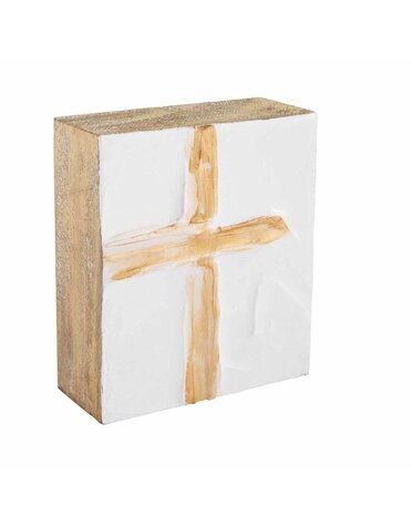 Gold Square Cross Plaque