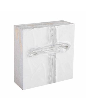 Silver Square Cross Plaque