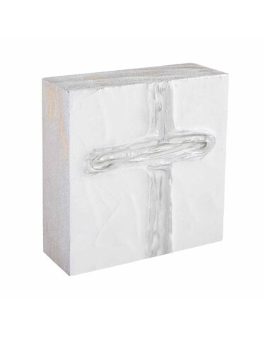 Silver Square Cross Plaque
