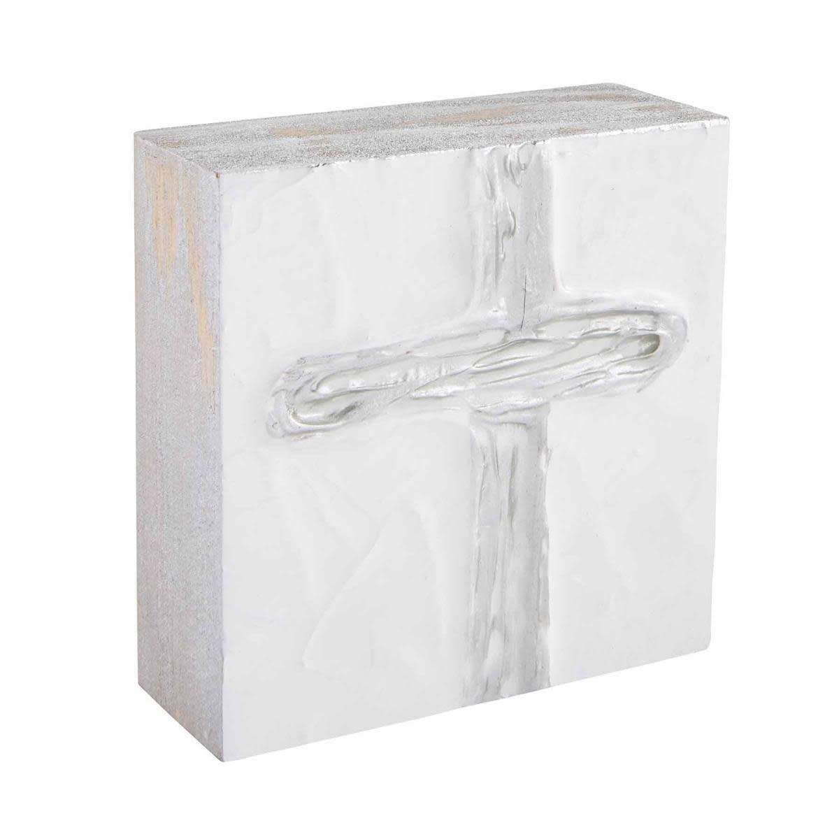 Silver Square Cross Plaque