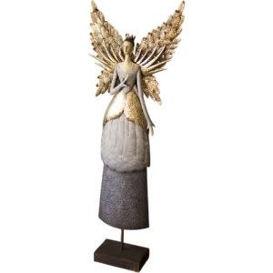 Painted Metal Angel, 38 in.