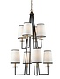 Nico 8-Light Chandelier, Metal/Antique Gold Leaf Bronze, 30" x 30" x48" Special order only