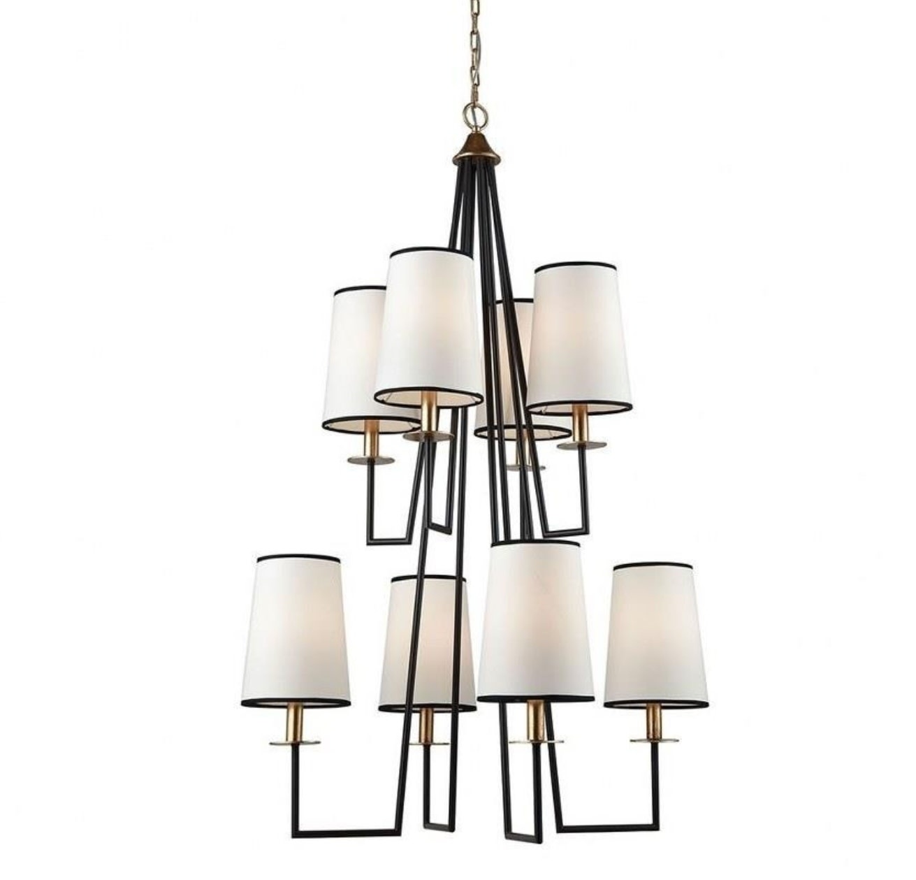 Nico 8-Light Chandelier, Metal/Antique Gold Leaf Bronze, 30" x 30" x48" Special order only
