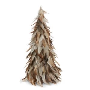 Light Beige Feather Tree, Large, 18 in.