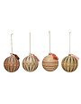 Assorted Paper Mache Ball Ornament w/ Tassel, Priced Individually