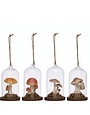 Glass Cloche Ornament w/ Mushroom, 5"