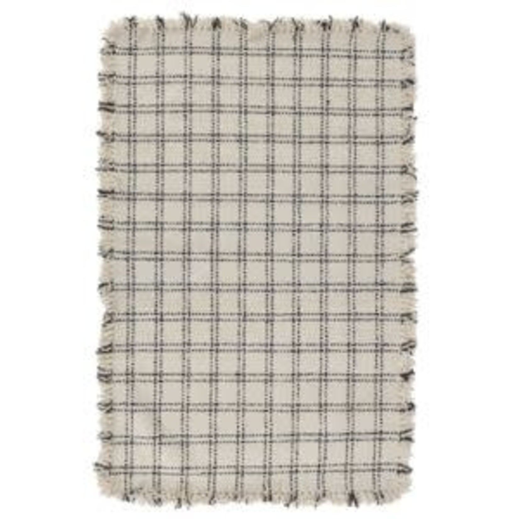 Bradbury Wool Rug, 2 X 3, Check Ivory and Black