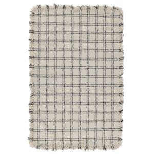 Bradbury Wool Rug, 2 X 3, Check Ivory and Black