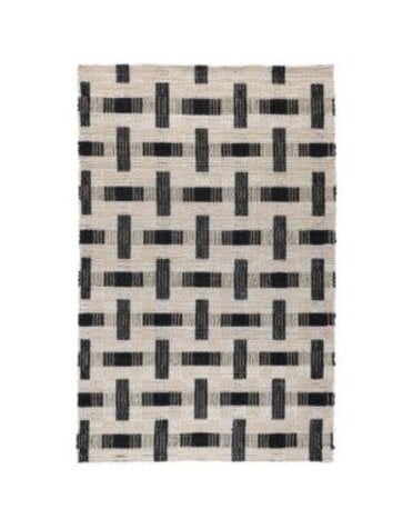 Preston Rug, 2 X 3, Ivory and Black