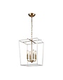 Kingdom Chandelier, White & Aged Brass, 14x17