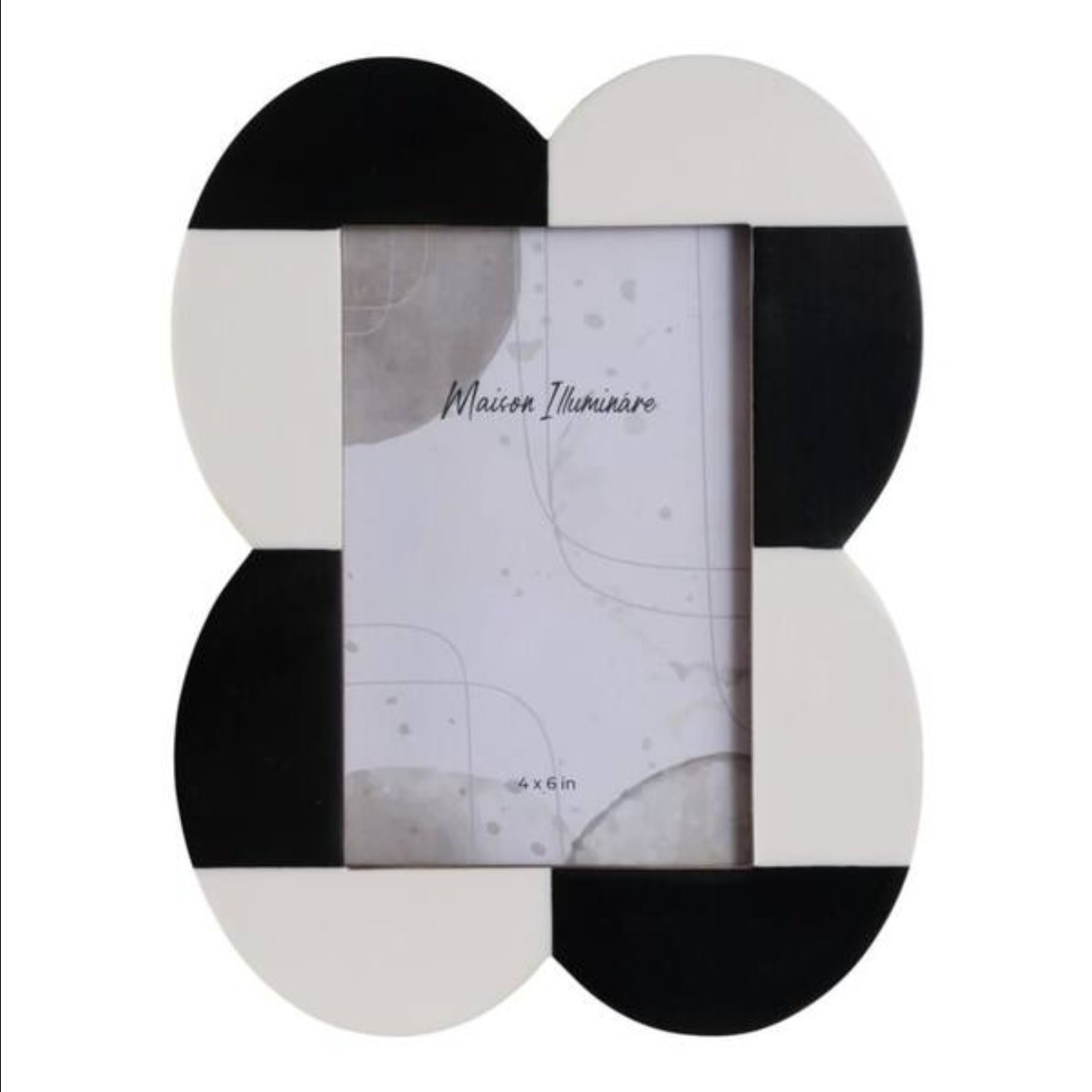 Scallop Photo Frame, Black and White, 5 X 7