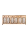 Greta Long Cabinet, Antique Natural with Black Doors,