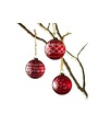 Red Glass Etched Ball Ornament, Assorted Designs, 4 in.