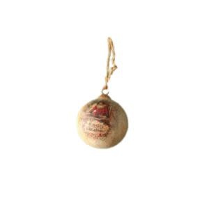 Santa Metal Ball Ornament, 6 in.