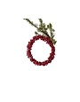 Red Wooden Bead Berry Wreath Ornament, 7 in.