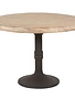 Sadie 48" Rd Dining Table Light Natural Top/Iron Pedestal Base
