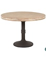 Sadie 48" Rd Dining Table Light Natural Top/Iron Pedestal Base
