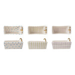 Grid Pattern Bathtub Shaped Dish with Pattern, 7"x 4"