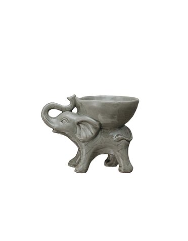 Elephant with Bowl, 7"x 5"