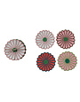 Glass Beaded Flower Shaped Coasters, Set of 4, 4"Rnd