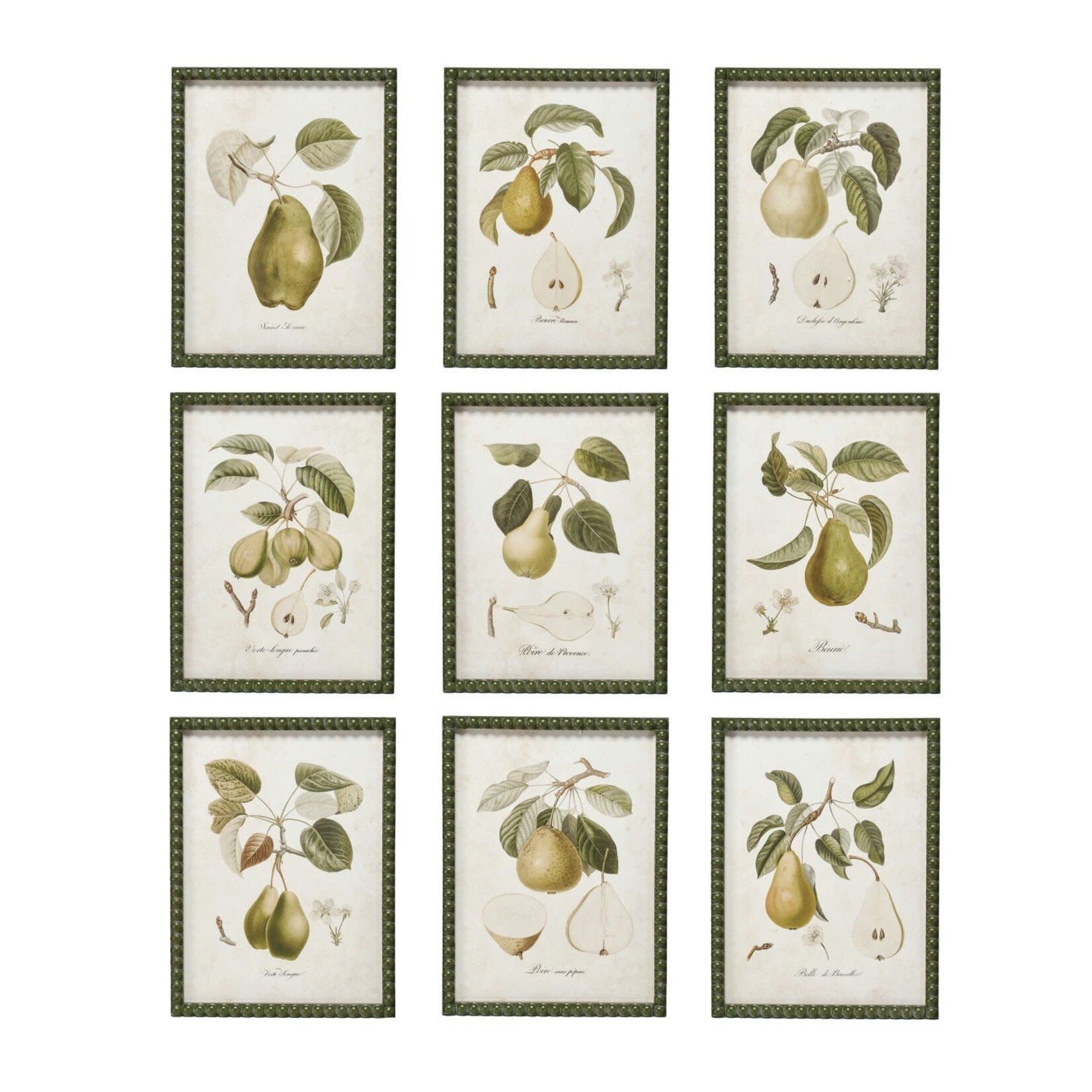 Hobnail Wood Framed Wall Decor with Vintage Reproduction, Assorted, 12"x 16"