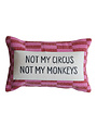 "Not My Circus" Embroidered Lumbar Pillow, 14"x 9"